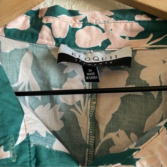 ELOQUII Elements Puff Sleeve Shirt Dress cotton - Picture 4 of 9